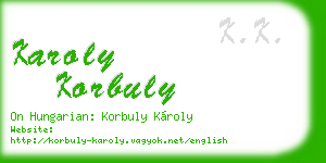 karoly korbuly business card
