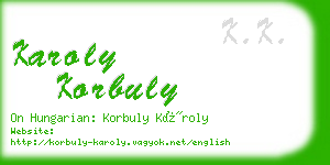 karoly korbuly business card